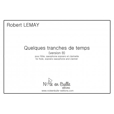 Robert Lemay quelques tranches de temps - Version Papier